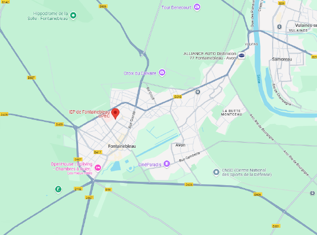 Localisation BU IEP Fontainebleau