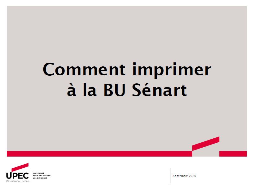 Imprimer à la BU de Sénart