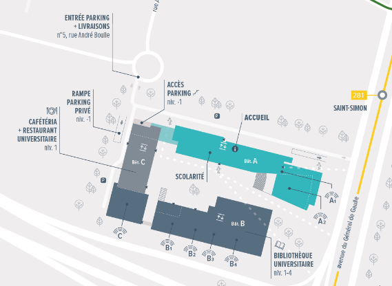 Plan du Campus de Droit - UPEC