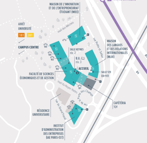 Plan du Campus MDM - UPEC