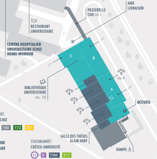 Plan du Campus Santé - UPEC