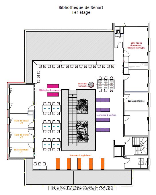 Plan bibliothèque de Sénart 1er