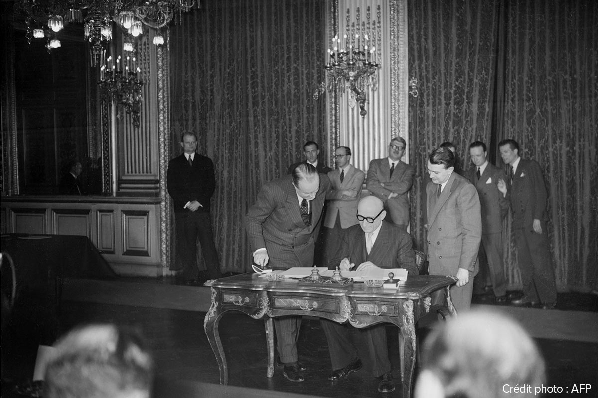 Robert Schuman, ministre français des Affaires étrangères - 1951 - AFP